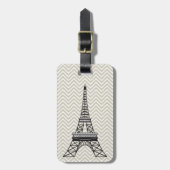 Gepersonaliseerde Chic Paris Eiffeltoren Bagagelab Bagagelabel (Voorkant verticaal)
