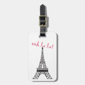 Gepersonaliseerde Chic Paris Eiffeltoren Bagagelab Bagagelabel (Voorkant verticaal)