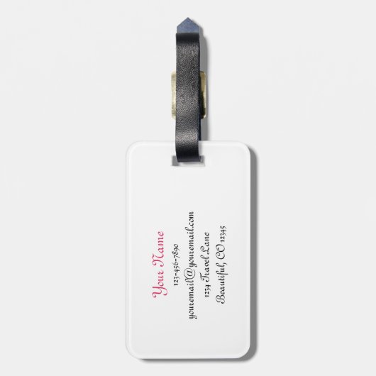 Gepersonaliseerde Chic Paris Eiffeltoren Bagagelab Bagagelabel (Achterkant verticaal)