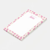 Gepersonaliseerde Chic Pink Leopard Print Notitieb Post-it® Notes (Schuin)