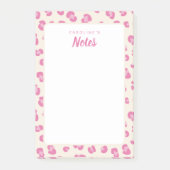 Gepersonaliseerde Chic Pink Leopard Print Notitieb Post-it® Notes (Voorkant)