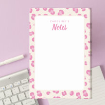 Gepersonaliseerde Chic Pink Leopard Print Notitieb