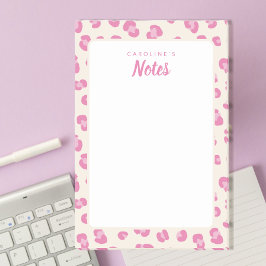 Gepersonaliseerde Chic Pink Leopard Print Notitieb Post-it® Notes