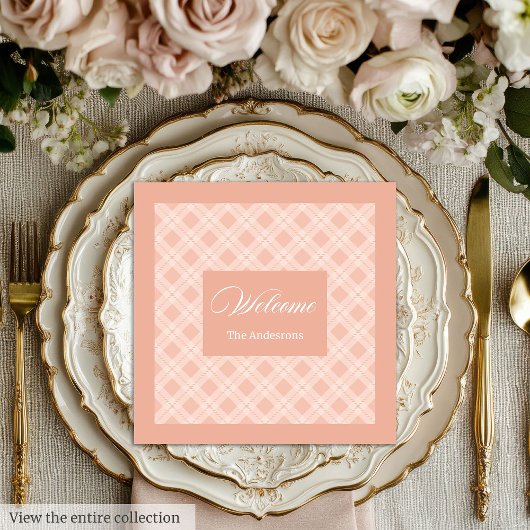 Gepersonaliseerde Chic servetten moderne pasteltaf