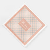 Gepersonaliseerde Chic servetten moderne pasteltaf (Hoek)