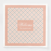 Gepersonaliseerde Chic servetten moderne pasteltaf (Voorkant)