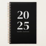 Gepersonaliseerde Chic Trendy Zwart Maandelijks/We Planner<br><div class="desc">Blijf georganiseerd en stijlvol met onze gepersonaliseerde minimale moderne zwarte maandelijkse / wekelijkse planner. Deze elegante planner heeft een slanke terracotta hoes, perfect voor het toevoegen van een vleugje sophisticatie aan uw dagelijkse routine. Binnen vindt u ruime maandelijkse en wekelijkse lay-outs die zijn ontworpen om u te helpen bij persoonlijke...</div>