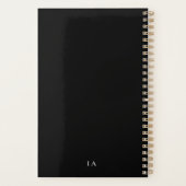 Gepersonaliseerde Chic Trendy Zwart Maandelijks/We Planner (Achterkant)