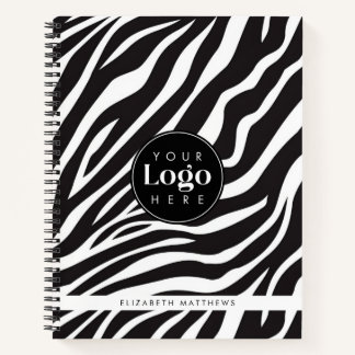 Gepersonaliseerde Chic Zebra Print Custom Company Notitieboek