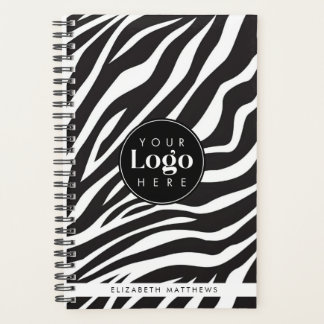 Gepersonaliseerde Chic Zebra Print Custom Company Planner