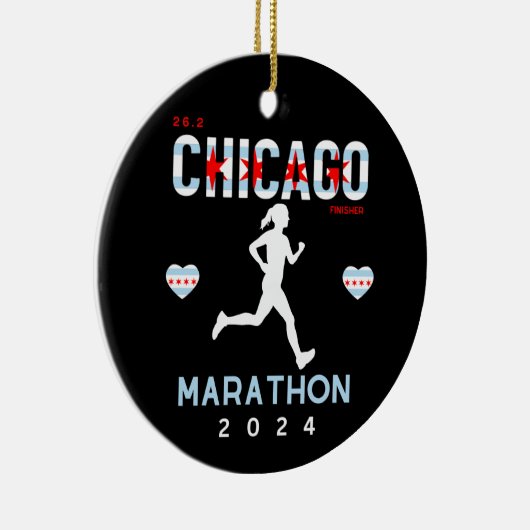 Gepersonaliseerde Chicago Marathon cadeau voor mar Keramisch Ornament (Rechts)