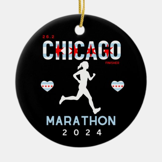 Gepersonaliseerde Chicago Marathon cadeau voor mar Keramisch Ornament (Voorkant)