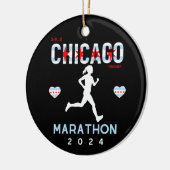 Gepersonaliseerde Chicago Marathon cadeau voor mar Keramisch Ornament (Links)
