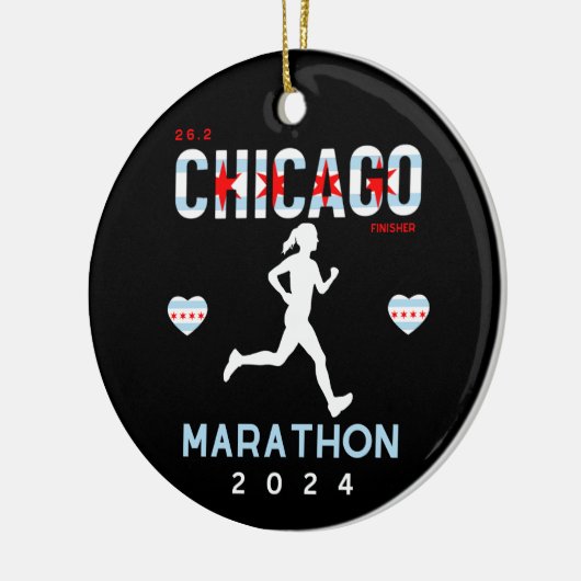 Gepersonaliseerde Chicago Marathon cadeau voor mar Keramisch Ornament (Links)