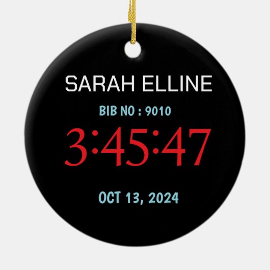 Gepersonaliseerde Chicago Marathon cadeau voor mar Keramisch Ornament (Achterkant)