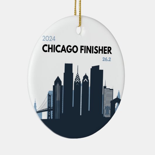 Gepersonaliseerde Chicago Marathon uniek hardloopc Keramisch Ornament (Rechts)