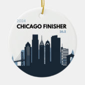 Gepersonaliseerde Chicago Marathon uniek hardloopc Keramisch Ornament (Voorkant)
