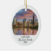 Gepersonaliseerde Chicago Ornament, Illinois State Keramisch Ornament (Rechts)