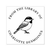 Gepersonaliseerde Chickadee Book Stamp Custom Ex L Zelfinktende Stempel (Design)
