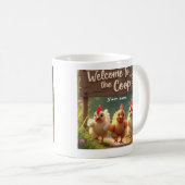 Gepersonaliseerde Chicken Coop Mok - Welkom bij de (Voorkant rechts)