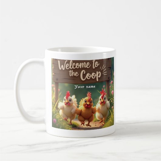 Gepersonaliseerde Chicken Coop Mok - Welkom bij de (Links)