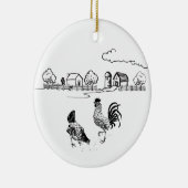 Gepersonaliseerde Chicken Couple Boerderij Love Ch Keramisch Ornament (Rechts)