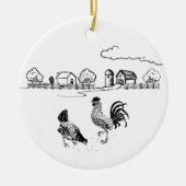 Gepersonaliseerde Chicken Couple Boerderij Love Ch Keramisch Ornament (Voorkant)