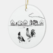 Gepersonaliseerde Chicken Couple Boerderij Love Ch Keramisch Ornament (Links)