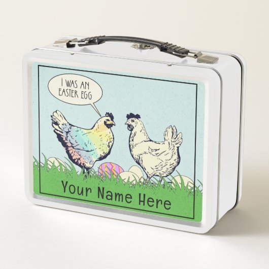 Gepersonaliseerde  Chickens Metal Lunchbox (Achterkant)