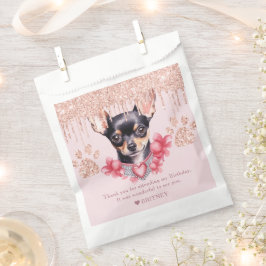 Gepersonaliseerde Chihuahua Hond met Glitter Verja Bedankzakje
