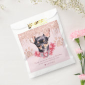 Gepersonaliseerde Chihuahua Hond met Glitter Verja Bedankzakje (Gezegeld)
