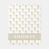 Gepersonaliseerde Chihuahua (Long Haire, Fawn) Fleece Deken (Voorkant)