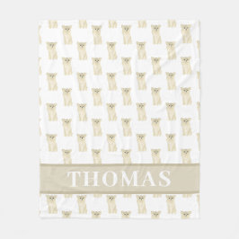 Gepersonaliseerde Chihuahua (Long Haire, Fawn) Fleece Deken