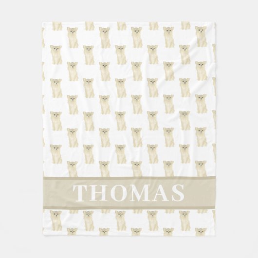 Gepersonaliseerde Chihuahua (Long Haire, Fawn) Fleece Deken (Voorkant)