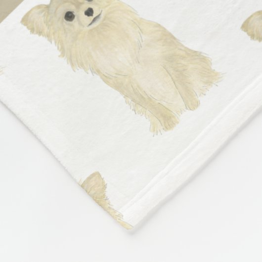 Gepersonaliseerde Chihuahua (Long Haire, Fawn) Fleece Deken (Hoek)