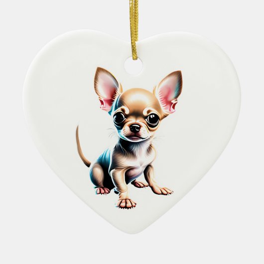Gepersonaliseerde Chihuahua Puppy Keramisch Ornament (Voorkant)