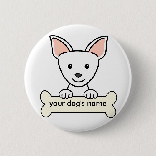 Gepersonaliseerde Chihuahua Ronde Button 5,7 Cm (Voorkant)