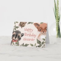 Gepersonaliseerde Child's Woodland Animals Verjaar