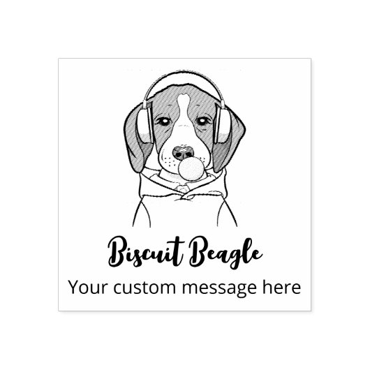 Gepersonaliseerde Chilling Dog Schattige Funny Bea Rubberstempel (Afrduk)