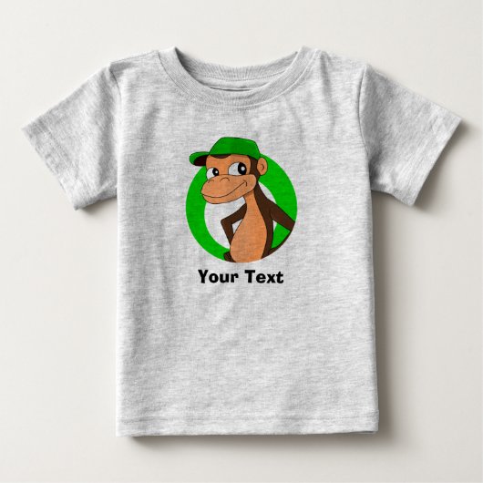 Gepersonaliseerde chimp cartoon baby T-Shirt (Voorkant)