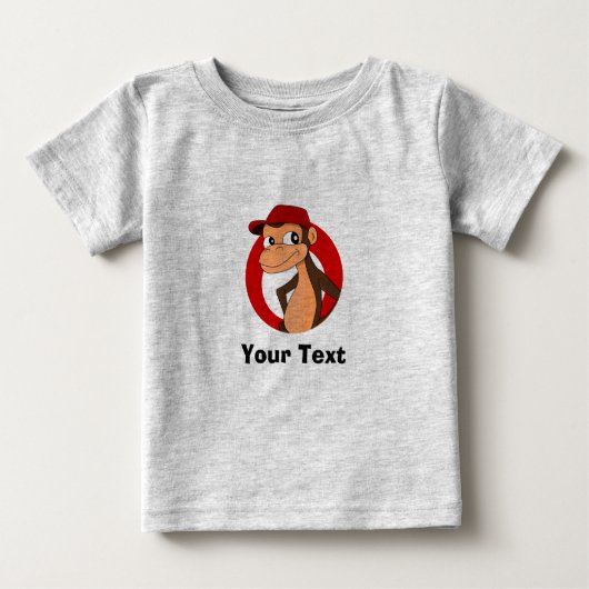 Gepersonaliseerde Chimp cartoon Baby T-shirt (Voorkant)