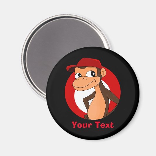 Gepersonaliseerde chimp cartoon magnet (Voorkant / Achterkant)