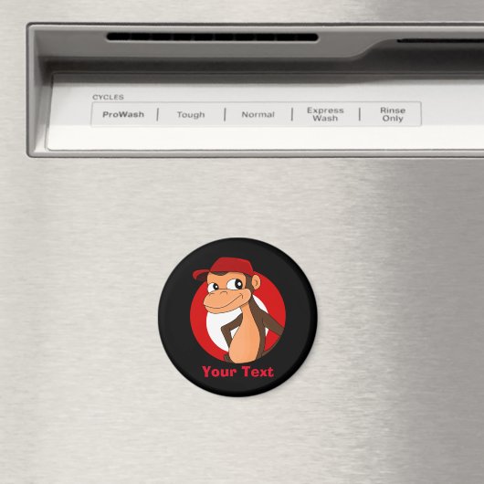 Gepersonaliseerde chimp cartoon magnet (Insitu (Vaatwasser))