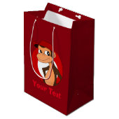 Gepersonaliseerde chimp cartoon middelgrote cadeau medium cadeauzakje (Voorkant Gekanteld)