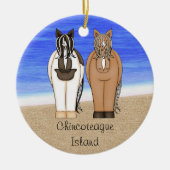 Gepersonaliseerde Chincoteague Island Ponies - Hor Keramisch Ornament (Voorkant)