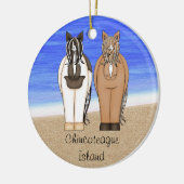 Gepersonaliseerde Chincoteague Island Ponies - Hor Keramisch Ornament (Links)