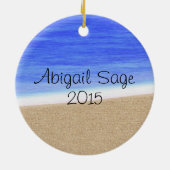 Gepersonaliseerde Chincoteague Island Ponies - Hor Keramisch Ornament (Achterkant)