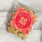 Gepersonaliseerde Chinese bruiloft dubbel geluk Ronde Sticker