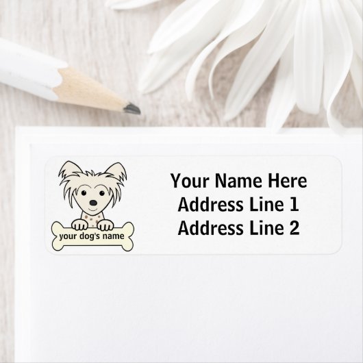 Gepersonaliseerde Chinese Crested Etiket (Insitu)