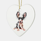Gepersonaliseerde Chinese Crested II Puppy Keramisch Ornament (Links)